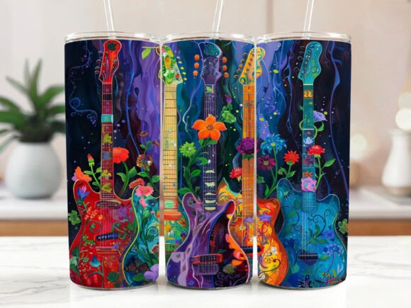 Floral Guitar 20 Oz Tumbler Wrap Review