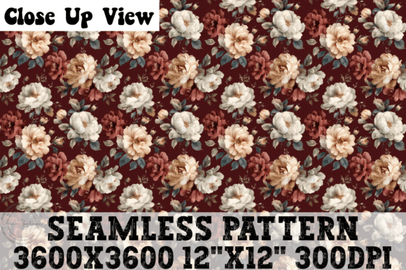 Floral on Burgundy Background Pattern Review