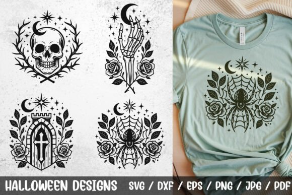 Gothic Halloween Skull Spider Web SVG Review