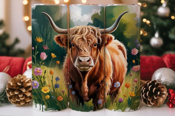 Highland Cow Floral 20oz Tumbler Design Review
