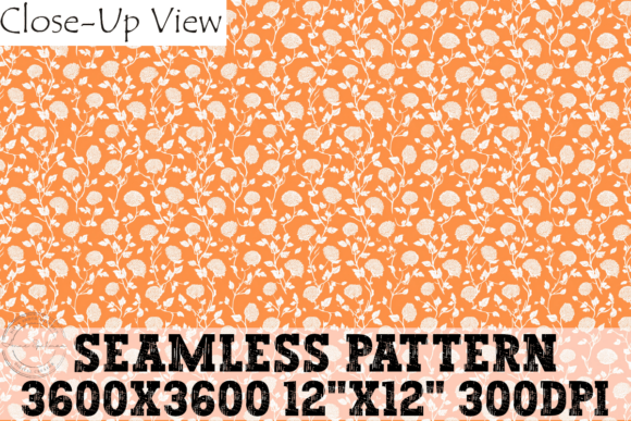 Orange White Floral Seamless Pattern Review