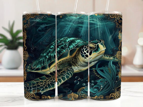 Sea Turtle Tumbler Wrap Design Floral Review
