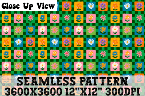 Sweet Floral Checkered Seamless Pattern Review