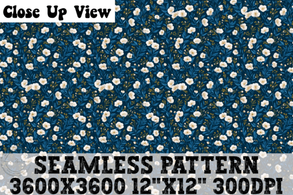 White Blue Floral Seamless Pattern Review